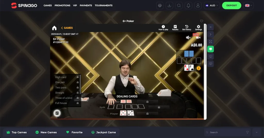 Spinago Live Poker